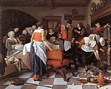 Celebrating the Birth by Jan Steen